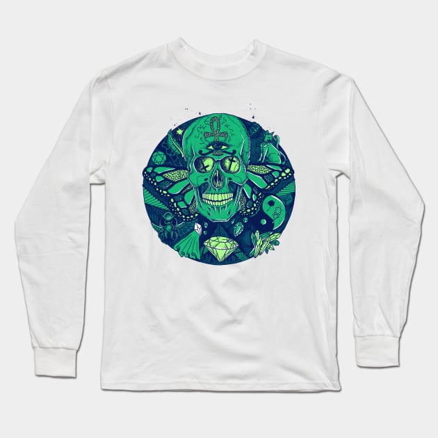 Ngreen Skull Circle of Humanity Long Sleeve T-Shirt by kenallouis